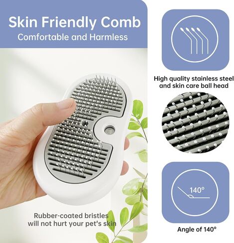 Cat Brush for Shedding Rechargeable Cat Steam Brushes for Indoor Cats Self-Cleaning Pet Grooming Tool for Long and Short Hair Steamy Dog Comb Cat Deshedding Hair Brush, Yellow in Saudi Arabia