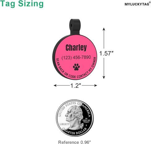 MYLUCKYTAG Personalized Dog ID Tags - Silent Silicone QR Code Tags - Online Pet Profile - Send Pet Location Alert Email When Scanned in Kuwait