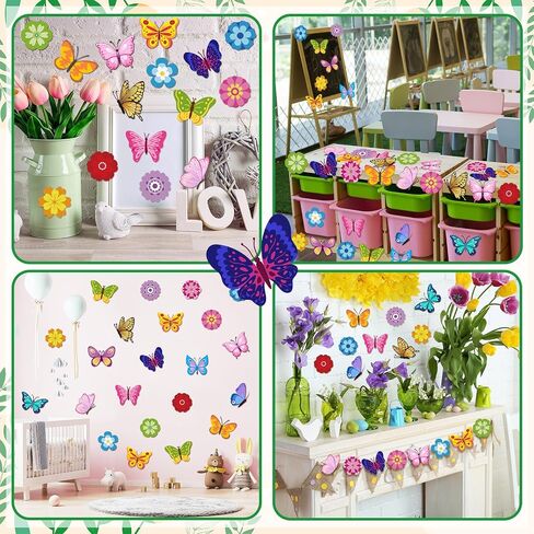 Epakh 200 Pcs Summer Hawaiian Flowers Bulletin Board Cutout Paper Hibiscus Palm Leaves Cutout with Glue Point Colorful Tropical Floral Bulletin Board Decoration for Classroom DIY Craft Wall Luau Party in Saudi Arabia