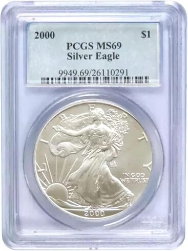 USA 2000 $1 American Silver Eagle Coin - MS69 PCGS - United States Mint in Saudi Arabia