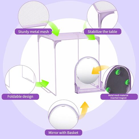 مجموعة تنظيم الخزانة المكونة من 12 قطعة، تتضمن أساسيات اليوم الأول للمدرسة سجادة رف الخزانة وحامل قلم مرآة مغناطيسي وعلامة السبورة البيضاء ومشابك الأظافر وإكسسوارات الخزانة للمدرسة في الفصول الدراسية (وردي) in Kuwait