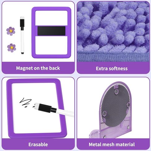 مجموعة تنظيم الخزانة المكونة من 12 قطعة، تتضمن أساسيات اليوم الأول للمدرسة سجادة رف الخزانة وحامل قلم مرآة مغناطيسي وعلامة السبورة البيضاء ومشابك الأظافر وإكسسوارات الخزانة للمدرسة في الفصول الدراسية (وردي) in Kuwait