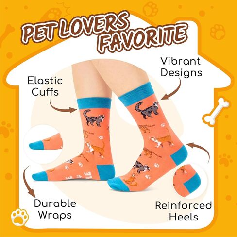 Zmart Funny Cat Gifts for Cat Lovers Cat Lover Gifts, Novelty Cat Socks Fun Crazy Silly Socks for Women Men in Saudi Arabia