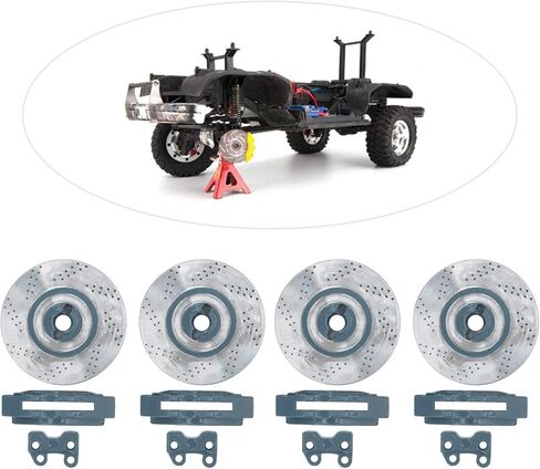 BNINETEENTEAM 4PCS محاكاة أقراص الفرامل المعدنية تتناسب مع 1/10 RC CAR PARTS (أخضر) in Saudi Arabia