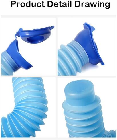 Portable Mini Outdoor Camping Travel Shrinkable Personal Mobile Toilet Bottle,Unisex Adjustable Emergency Urinal Portable Toilet for car 750ml (Black) in Saudi Arabia