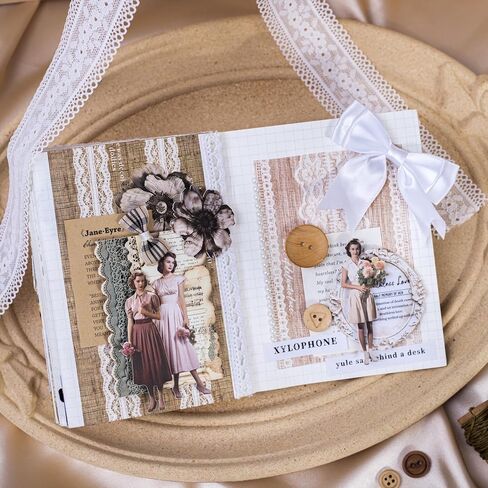 مجموعة شريط Washi نمط الدانتيل ، 6 لفائف اليابانية ملصقات زخرفية مع مقطع واحد ، النسيج الدانتيل لسكر القصاصات ، اليومية ، لوازم الحرف ، 1.57in × 79in in Kuwait