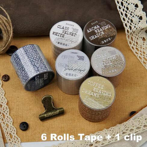 مجموعة شريط Washi نمط الدانتيل ، 6 لفائف اليابانية ملصقات زخرفية مع مقطع واحد ، النسيج الدانتيل لسكر القصاصات ، اليومية ، لوازم الحرف ، 1.57in × 79in in Kuwait