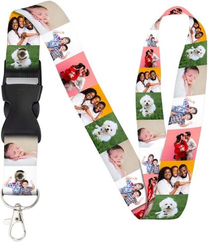 Custom Collage Lanyard - Personalized Double Sided Photo Print for ID Badge in Saudi Arabia