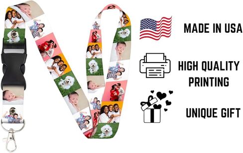 Custom Collage Lanyard - Personalized Double Sided Photo Print for ID Badge in Saudi Arabia