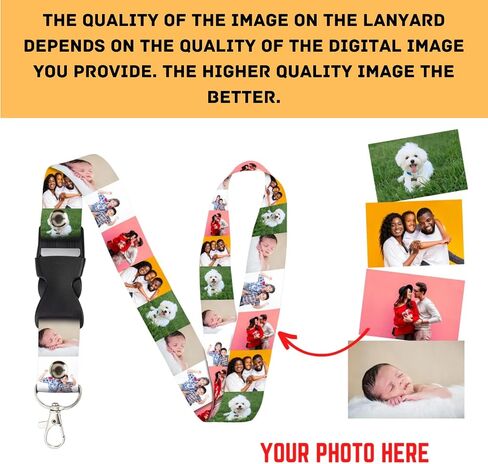 Custom Collage Lanyard - Personalized Double Sided Photo Print for ID Badge in Saudi Arabia