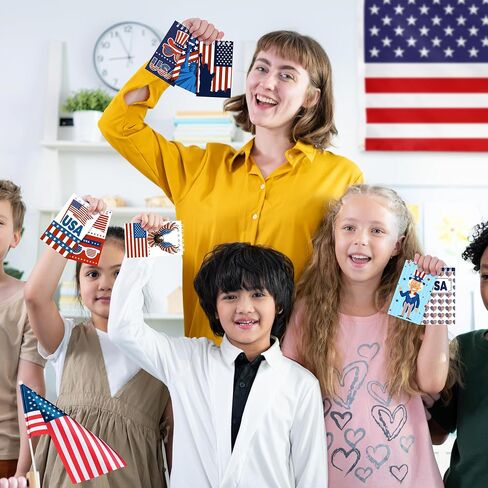 24 Packs Patriotic Mini Notepads 4th of July Spiral Notebooks Pocket Memo Pads Independence Day American Flag Red White Blue USA Party Favors Gifts for Memorial Day Labor Day Veterans Day, 8 Designs in Saudi Arabia