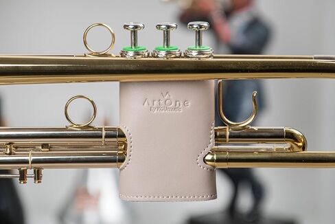 واقي صمام البوق ArtOne، جلد صناعي نباتي صديق للبيئة، واقي صمام البوق النباتي، غطاء صمام البوق، إكسسوارات نحاسية (موديل XL، أسود) in Kuwait