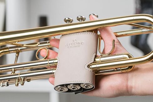 واقي صمام البوق ArtOne، جلد صناعي نباتي صديق للبيئة، واقي صمام البوق النباتي، غطاء صمام البوق، إكسسوارات نحاسية (موديل XL، أسود) in Kuwait