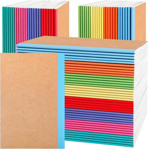96 Pack Composition Notebooks Bulk ، 8.3 "× 5.5" ، تم تحكم الكلية المبطنة ، وتغطي المجلات الكتب Kraft مع العمود الفقري القوس قزح ، ومفتحة تكوين اللوازم المنزلية ، A5 ، 8 ألوان in Kuwait