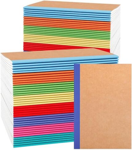 96 Pack Composition Notebooks Bulk ، 8.3 "× 5.5" ، تم تحكم الكلية المبطنة ، وتغطي المجلات الكتب Kraft مع العمود الفقري القوس قزح ، ومفتحة تكوين اللوازم المنزلية ، A5 ، 8 ألوان in Kuwait