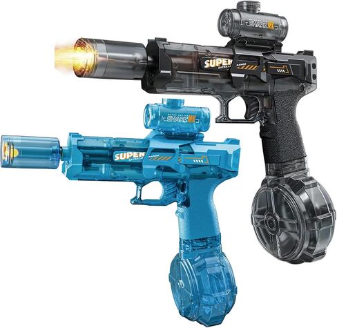 Electric Water Gun for Adults Battery Powered Water Gun Electric for Kid with Muzzle Flash Rechargeable Spray Gun Toys Capacity Range Up to 28 FT Beach Toys for Summer Outdoor Pool and Water Guns Play in Saudi Arabia