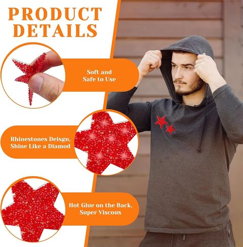 16pcs 4 أحجام الحديد النجوم على بقع ، نجم الراين الحديد الحديد على بقع النجمة اللاصقة بقع غراء الساخن راينستون بريق بلوريات لامعة ل Diy الحرف اليدوية. in Kuwait