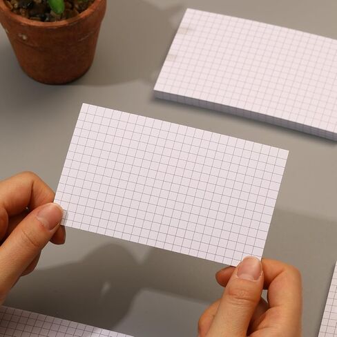 بطاقات فهرس الشبكة 4x6 ، رسم بياني سميك مزدوج على الوجهين ، بطاقات فلاش ثقيلة للوزن للدراسة ، والمدرسة ، والمنزل والمكتب - أبيض (أبيض - 100 عدد ، 3 × 5 بوصات) in Kuwait