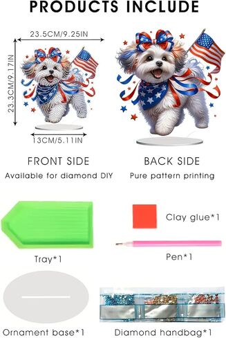 Spocwd Diamond Art Painting Kits for Adults Beginners, DIY Round Drill Diamond Art Kits 4 Th of July Patriotic, Paint by Diamonds Dot Gem Art Crystal Easy, Home Tabletop Double Sided Decor in Saudi Arabia