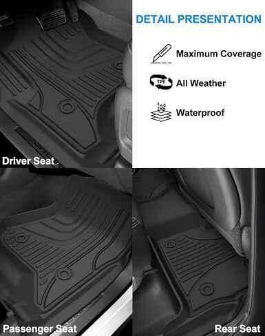 سجادات أرضية أصلية لسيارة Cadillac XT5 2016-2024 / Chevy Blazer 2019-2024 (غير مناسبة لطراز Blazer EV) - بطانات أرضية TPE ملائمة حسب الطلب - سجادات أرضية مناسبة لجميع الأحوال الجوية لشفروليه بليزر/كاديلاك XT5 in Kuwait