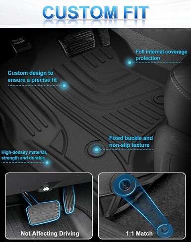 سجادات أرضية أصلية لسيارة Cadillac XT5 2016-2024 / Chevy Blazer 2019-2024 (غير مناسبة لطراز Blazer EV) - بطانات أرضية TPE ملائمة حسب الطلب - سجادات أرضية مناسبة لجميع الأحوال الجوية لشفروليه بليزر/كاديلاك XT5 in Kuwait