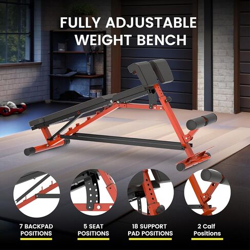Fitness Reality X-Class Light Commercial Multi-Workout Abdominal/Hyper Back Extension Bench, Black in Kuwait