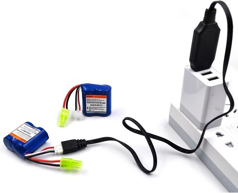 (4-Pack) 7.4V 600mAh Li-ion Battery with Mini Tamiya Plug Replacement for H102 H106 H108 H110 H112 H122 DEERC H121 TX121 RC Boats 2022 Version in Saudi Arabia