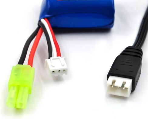 (4-Pack) 7.4V 600mAh Li-ion Battery with Mini Tamiya Plug Replacement for H102 H106 H108 H110 H112 H122 DEERC H121 TX121 RC Boats 2022 Version in Saudi Arabia