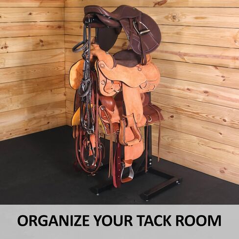 Swivel Saddle Rack with Tack Hooks | Ideal for Horse Tack Rooms | Swivels for Easy Access | Fits Both English & Western Saddles | Size 4 Tier in Saudi Arabia