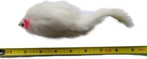 Kats'n US Rabbit Fur Mouse Cat Toy - White with Squeak Sound - ألعاب القط التفاعلية ، الفئران الفرو الحقيقية - لعبة الفراء الفرو in Kuwait