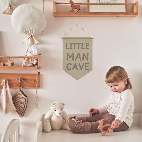 Cilrii Sage Green Little Man Cave Canvas Banner Wall Decor in Kuwait