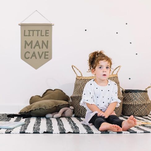 Cilrii Sage Green Little Man Cave Canvas Banner Wall Decor in Kuwait
