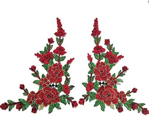 مجموعة واحدة/مجموعة كبيرة من زهور الفاوانيا الفاوانيا الدانتيل رقعة زين ثلاثي الأبعاد إكسسوارات DIY Sew (Pink) in Kuwait