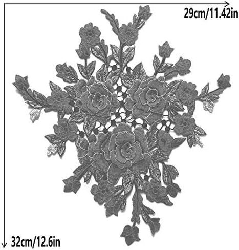 مجموعة واحدة/مجموعة كبيرة من زهور الفاوانيا الفاوانيا الدانتيل رقعة زين ثلاثي الأبعاد إكسسوارات DIY Sew (Pink) in Kuwait