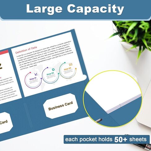 Folders with Pockets, LAYZZ 60 Pack Paper Pocket Folders, 2 Pocket Folders Fits Letter Size Paper, for School Office and Home (Blue) in Saudi Arabia