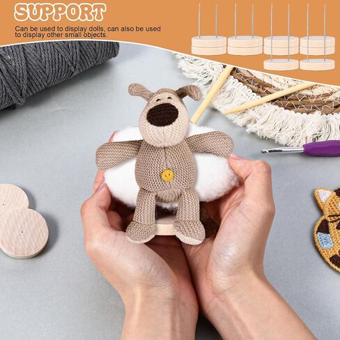 10sets Doll Wooden Base حامل إبرة مزدوجة ، دمية خشبية لدمى الكروشيه ، التماثيل الخشبية قاعدة دمية عرض قاعدة عرض منزل ديكور ، حاملات ، أشياء مصغرة قابلة للتحصيل in Saudi Arabia
