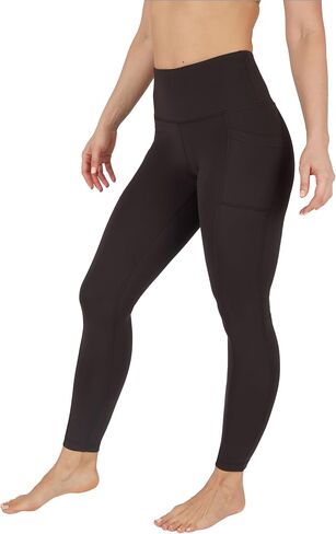 90 Degree By Reflex High Waist Fleece Lined Leggings with Side Pocket - Yoga Pants - Poseidon with Pocket - Large in Kuwait
