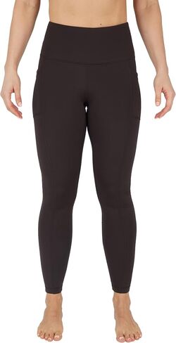 90 Degree By Reflex High Waist Fleece Lined Leggings with Side Pocket - Yoga Pants - Poseidon with Pocket - Large in Kuwait