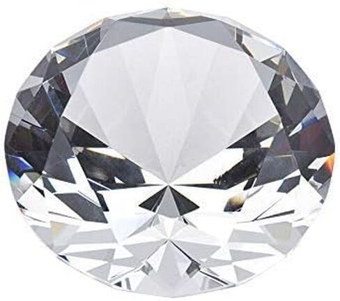 120mm Clear Diamond Shaped Glass Crystal Paperweight – Home Office Decor & Wedding Favors Decoration with Gift Box in Kuwait