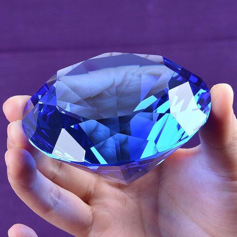 120mm Clear Diamond Shaped Glass Crystal Paperweight – Home Office Decor & Wedding Favors Decoration with Gift Box in Kuwait