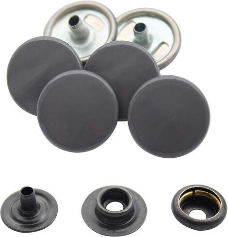 Trimming Shop 10 Sets 15mm Snap Fasteners with 4 Part Press Studs, Lightweight, Durable Metal Nickle Free Poppers for Leather Crafts, Jackets, Bags, Straps, Clothes Repair Gunmetal Black in Saudi Arabia
