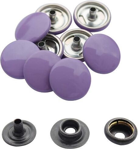 Trimming Shop 10 Sets 15mm Snap Fasteners with 4 Part Press Studs, Lightweight, Durable Metal Nickle Free Poppers for Leather Crafts, Jackets, Bags, Straps, Clothes Repair Gunmetal Black in Saudi Arabia