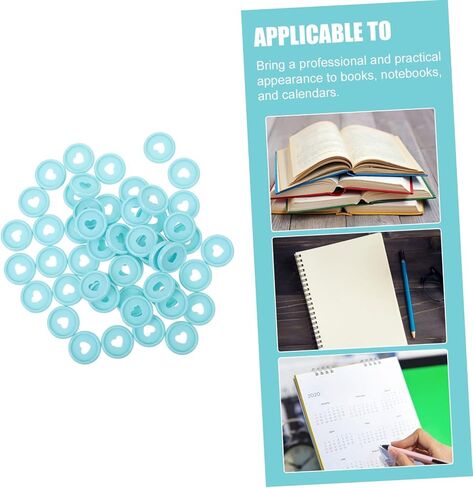 Angoily 50pcs أقراص ملزمة متعددة الاستخدامات أدوات ربط فضفاضة على شكل قلب لمخططي دفاتر ومجلات تصميم منظمة سهلة الصفحة in Saudi Arabia