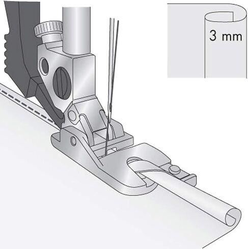 Narrow Rolled Hem Presser Foot Set - Includes 3mm, 4mm and 6mm for Most Brother, Singer, Janome, Juki, Babylock, Elna, Kenmore, White, Necchi, and More Low Shank Sewing Machines in Saudi Arabia