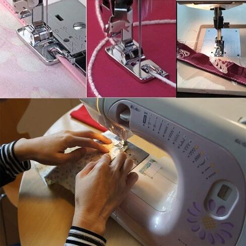 Narrow Rolled Hem Presser Foot Set - Includes 3mm, 4mm and 6mm for Most Brother, Singer, Janome, Juki, Babylock, Elna, Kenmore, White, Necchi, and More Low Shank Sewing Machines in Saudi Arabia