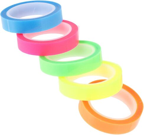 5 Rolls Highllighter Tape من علامات تبويب لزجة شفافة للكتب لتركيز عسر القراءة والتركيز ألوان زاهية لسهولة الترميز وتسليط الضوء على النقطة الرئيسية in Saudi Arabia