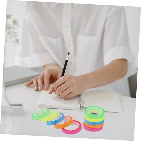 5 Rolls Highllighter Tape من علامات تبويب لزجة شفافة للكتب لتركيز عسر القراءة والتركيز ألوان زاهية لسهولة الترميز وتسليط الضوء على النقطة الرئيسية in Saudi Arabia