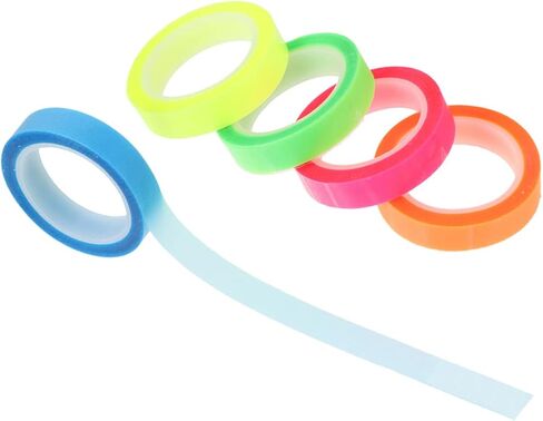Gadpiparty 5 Rolls Highlighter Tapes أشرطة تمييز شفافة لسهولة وضع علامة على الصفحة الفصول الدراسية للمدارس والمنزل ألوان in Kuwait