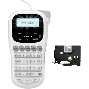 Label Maker Machine with 12mm 0.47 Laminated Tape-Waterproof, Keyboard Label Maker Portable with Backlit Screen, Multiple Fonts & Symbols, Inkless Labeler for Home Office School Use, H1100