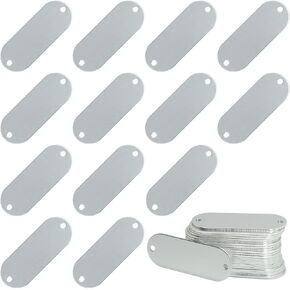 StayMax Aluminum Engraving Blanks Tags Stamping Blanks Tags with 2 Holes 50 Pack (Black)